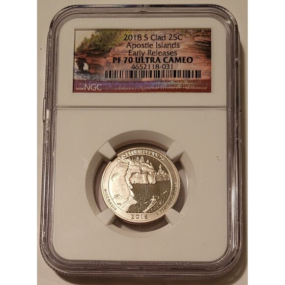 2018 S Clad Apostle Islands NP Quarter Proof PF70 UC NGC Early Releases - Picture 1 of 2
